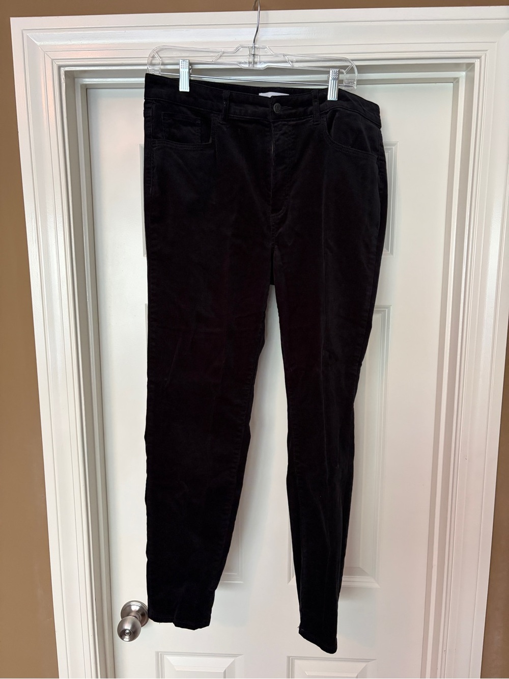 LOFT Black Corduroy High-Rise Straight Pants
